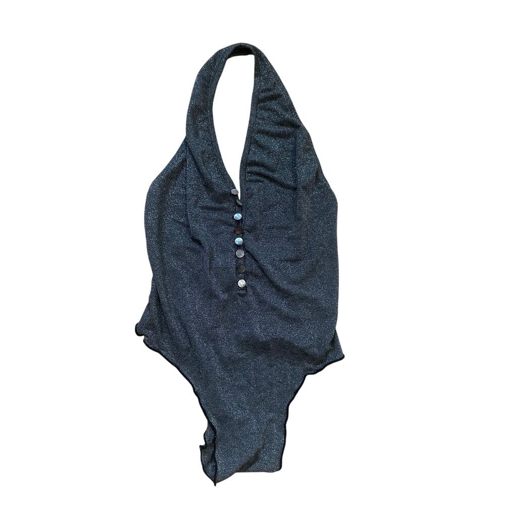 Daniela Corte Boston Silver Halter Body Suit Size XS